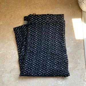 Anthropologie Maeve midilength black pattern skirt